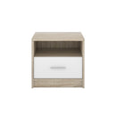 Set 2 Comodino 49,5x33,5x42 cm Nepo rovere sonoma bianco