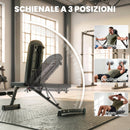 Panca Fitness Regolabile 135x130x107 cm con Bande di Resistenza Pieghevole Salvaspazio      