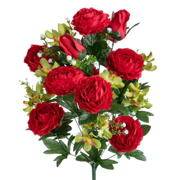 acquista Set 2 Bouquet de Renoncules/Orchidées Artificielles X 18 50 cm