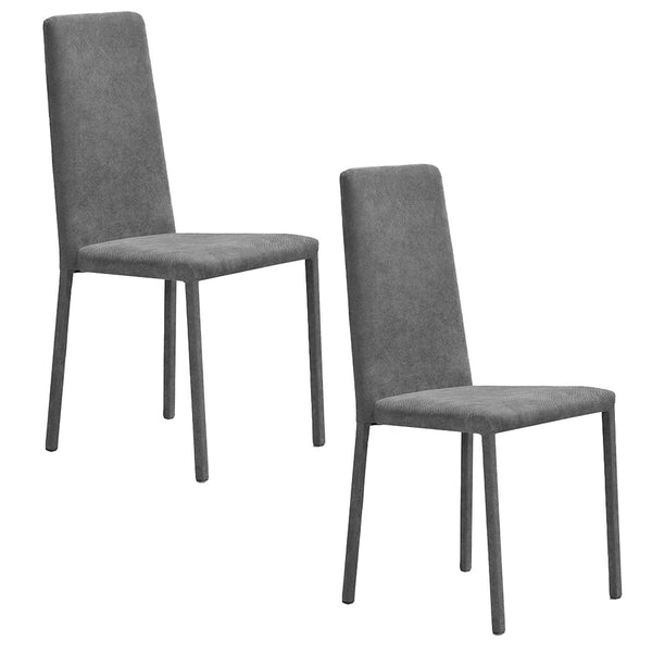 Set 2 sedie Imbottite 45x52x91 cm In Tessuto Savoy Betty Plus Tortora acquista