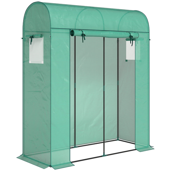 online Serra da Giardino 170x68x200 cm Porta Avvolgibile e Finestre a Rete con Rivestimento in PE Verde