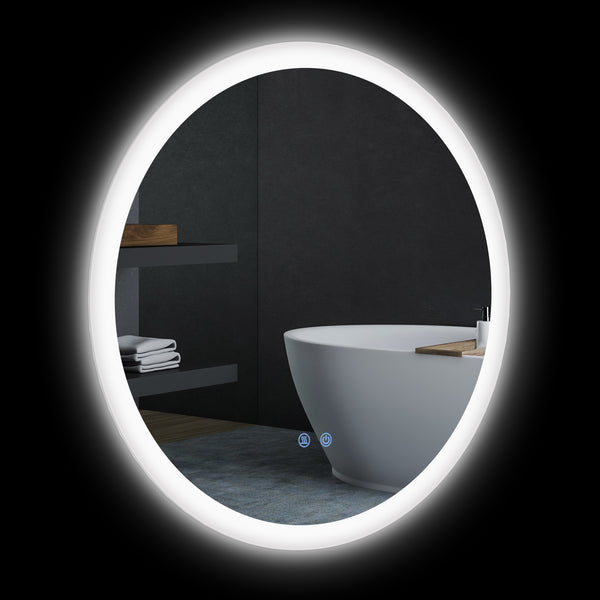 acquista Specchio Bagno con Luci LED 3 Tonalità Ø60 cm Controllo Touch e Design Antiappannamento