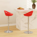 Set 2 Sgabelli da Bar Altezza Regolabile Seduta in ABS Rosso  