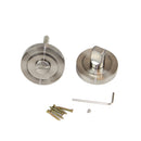 Set di Nottolino su Rosetta Rotonda per Porta Interna 50 mm Zama Nichel Satinato 5 Pezzi Emuca