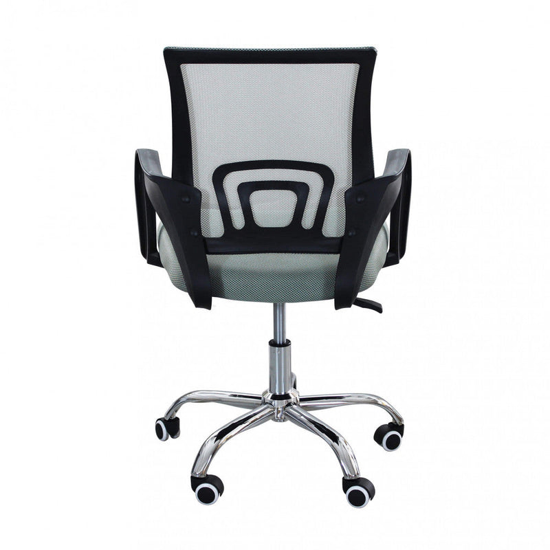 Poltrona da Ufficio Zoe Verde 52x56,5x85/95 h cm in Poliuretano Grigio chiaro