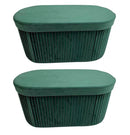 Set 2 Pouf Contenitore 76x38x38 cm Jocelyn in Velluto Verde