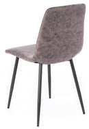 Set 4 Sedie Imbottite 49x48,5x88 cm in Similpelle Grigio Vintage