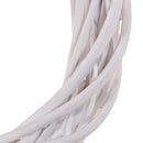 Set 6 Coroncine Bianche di Rattan Larghezza 25 cm