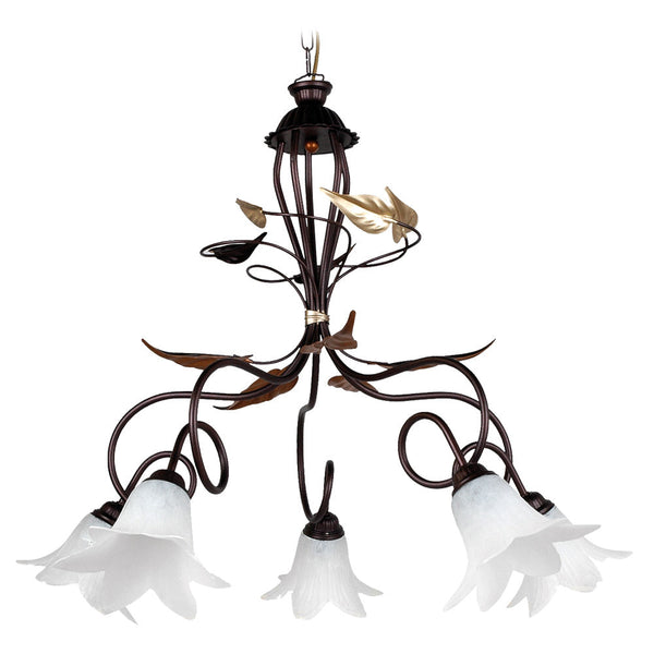 Lustre 5xE14 Brun-Cuivre Cadre Paille de Verre E-Energy Giorgia acquista