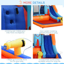 Castello Giostra Gonfiabile 370x270x185 cm con Scivolo Piscina e Pompa Multicolor