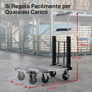 Carrello Portapacchi Pieghevole con Pedana Estensibile Capacità 150 kg in Metallo e Alluminio Argento      