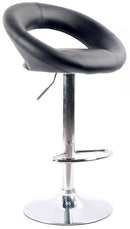 Sgabello con Alzata a Gas e Seduta Girevole in Similpelle Motti Acapulco Nero