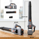 Soffiatore Foglie Cordless 36V 2 Batterie 4000mAh Caricatore incluso Leggero Grigio      