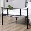 Struttura Letto Singolo 90x200 cm in Acciaio con Doghe Integrate Nero