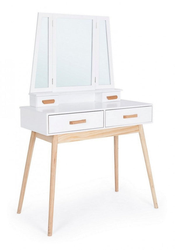 prezzo Console avec Miroir 2 Tiroirs Ordinaires en Bois Blanc