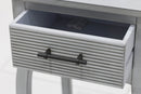 Comodino con Cassetto 35x35x69 cm in Legno Soriani Grigio Anticato
