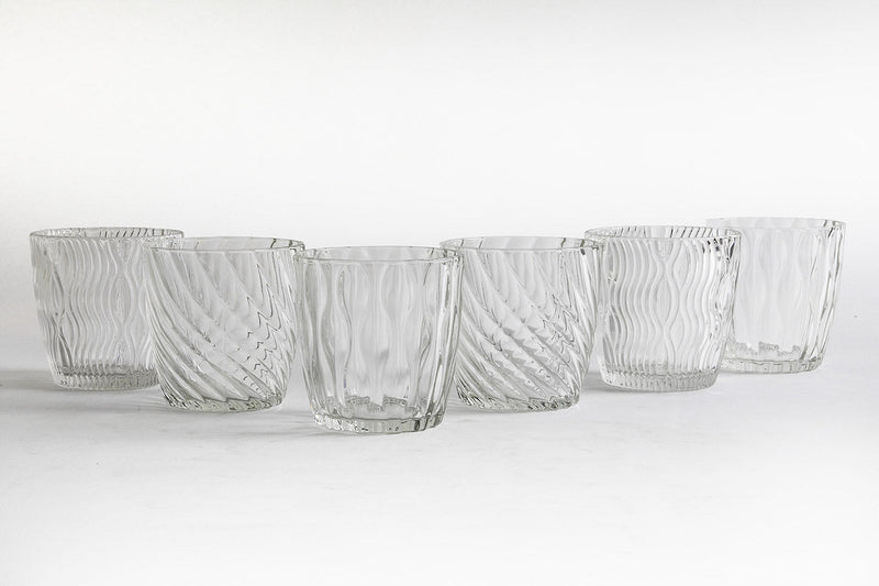 Set 6 Bicchieri Acqua in Vetro 325 ml Villa d'Este Home Tivoli Waves