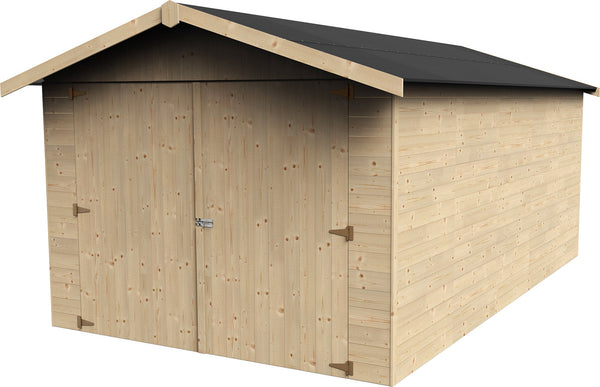 online Garage extérieur garage 3,03x4,92m sans plancher en bois de sapin 15mm Garove