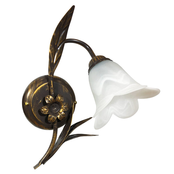 acquista Applique 1xE14 Marron Doré Cadre Blanc Eponge Verre E-Energy Amelia