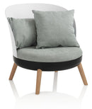 Poltroncina Imbottita 70x81x72 cm in Microfibra Verde