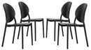 Set 4 Sedie da Giardino in Polipropilene Vandi Nere