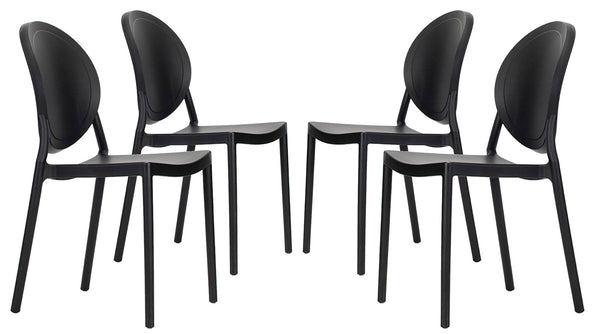 Lot de 4 chaises de jardin en polypropylène noir Vandi prezzo