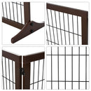 Cancelletto di Sicurezza Pieghevole per Animali Domestici 185x36x71 cm in Legno  Marrone