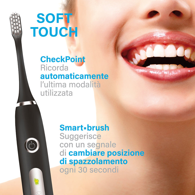 Spazzolino Sonico Elettrico Ricaricabile Kooper Identity Nero