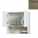 Pensile Bagno Lavanderia con 2 Ante e Vano a Giorno 57,5x27x58 cm in Nobilitato Olmo Naturale