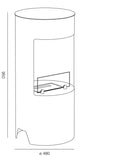 Camino a Bioetanolo da Pavimento Ø45x95 cm 2500W 1,2L Cortina Bianco 