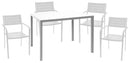 Set Tavolo e 4 Sedie da Giardino in Acciaio RD Italia Dorio Bianco