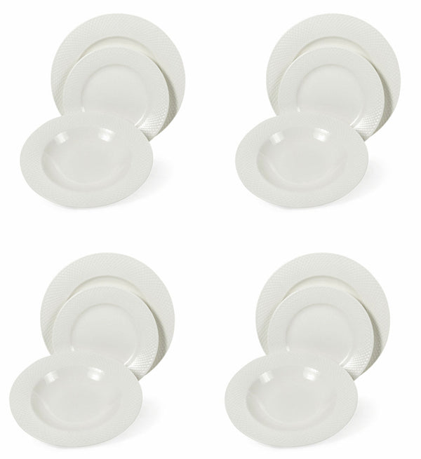 Service de table 12 pièces en porcelaine blanche New Bone online