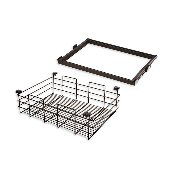 Emuca Moka Moka Kit Panier Fil Métallique avec Guides Réglables Module 600 mm en Acier et Aluminium acquista