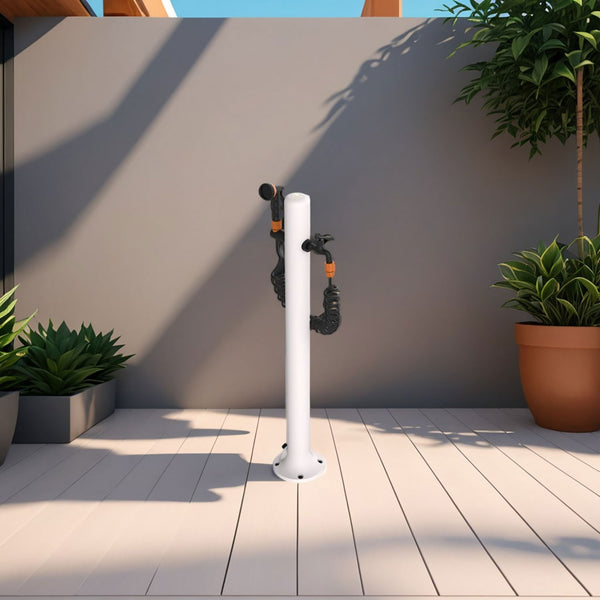 acquista Fontana da Giardino in Alluminio Tubo 7,5 m e Pistola a Spruzzo con 8 Getti Sined Alu Bianco