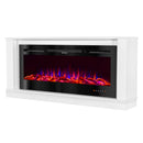 Camino Elettrico da Pavimento 72,5x158x30 cm Effetto Fiamma 1500W Bernard & Hermes Bianco