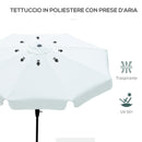 Ombrellone da Giardino Ø2,6x2,5 m Palo Ø38 mm in Alluminio e Poliestere Beige