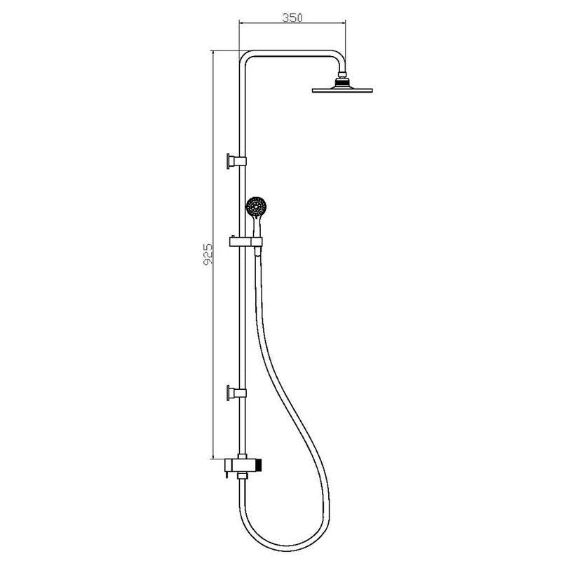 Colonna Doccia a Ponte Soffione Ø25cm Doccetta Acciaio Cromato