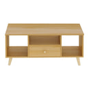 Mobile TV 3 Ripiani 1 Cassetto 90x30x45 cm in Legno Effetto Acero