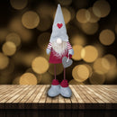 Gnomo di Natale H50 cm con Luce Grigio e Rosso