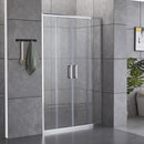 Porta Parete Doccia 2 Ante Scorrevoli in Cristallo Trasparente 6mm H190 Bonussi Giuly Varie Misure