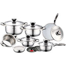 Batteria di Pentole 16 Pezzi in Acciaio inossidabile Antiaderente Induzione