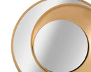 Specchio da Muro Vortic Ø70x3,5 cm in Ferro e MDF Oro