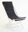Transat Pliable en Bois Rocking Chair Blanc Laqué Tissu Noir