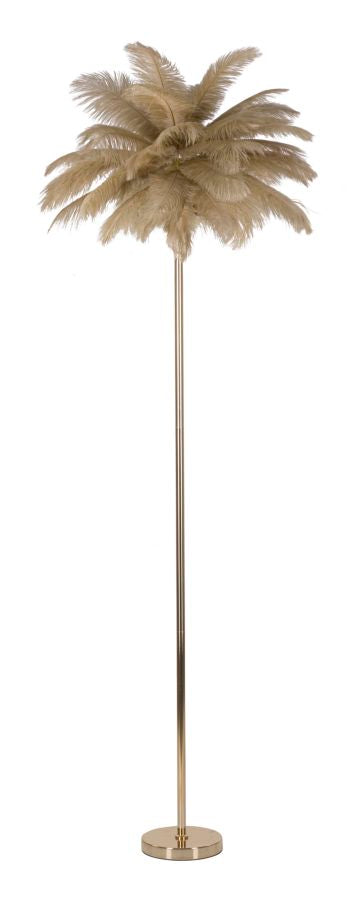Lampada da Terra Palm Cammello Ø55x160 cm in Ferro e Plastica Oro e Cammello acquista