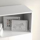 Mobile Multiuso 2 Ante 70x35x188 cm Ripiani Regolabili in Truciolato Bianco