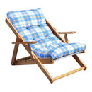 Poltrona 3 Posizioni Relax Miele con Cuscino 84x60x100 h cm in Cotone Blu
