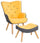 Fauteuil Relax avec Repose-Pieds Ottoman en Tissu Ocre