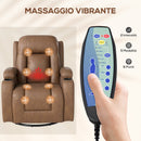 Poltrona Relax Reclinabile Massaggiante con 8 Punti Massaggio e Riscaldante in Similpelle Marrone      