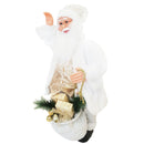 Pupazzo Babbo Natale H80 con Luci e Movimento Bianco e Oro