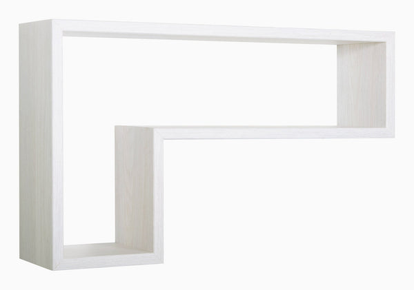 Etagère murale en forme de L 61x37x15,5 cm en panneaux de fibres de bois Lettre Chêne blanchi prezzo